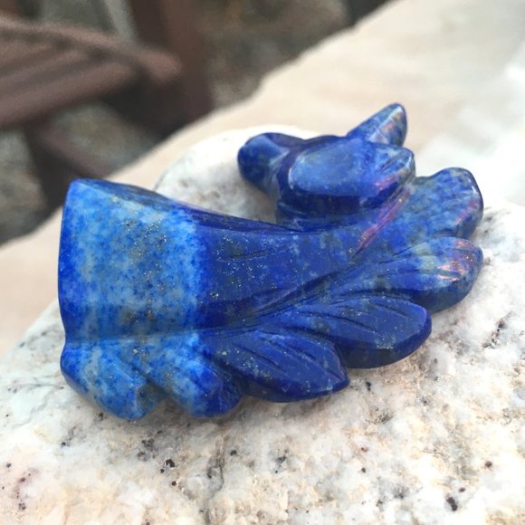 Genuine Lapis Lazuli Unicorn Palm Stone Figurine - Picture 9 of 16